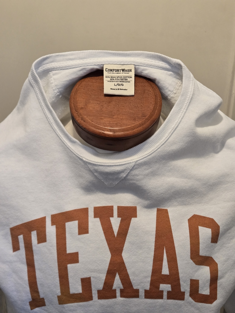 ComfortWash Texas Longhorns Vintage Style White Crewneck Sweatshirt, Large - Picture 2 of 2